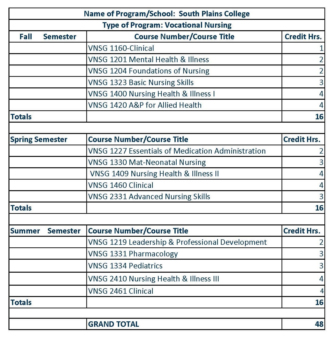 VN Degree Plan