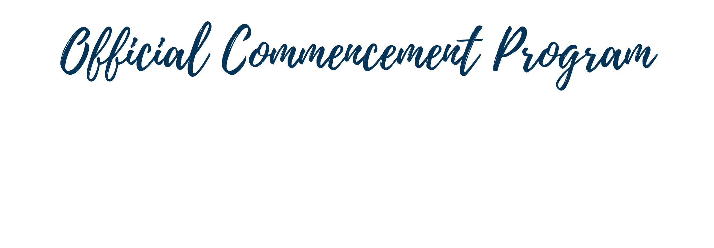 Commencement Program