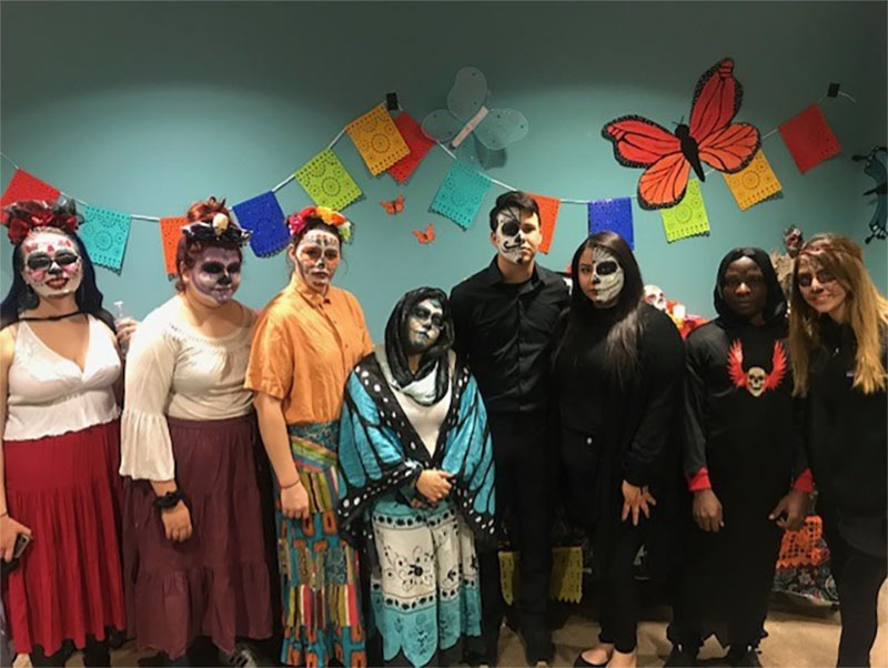 Dr. Rosiles' HUMA 2319, American Minority Studies, class explores the history, significance, and celebration of Dia de los Muertos. (Reese Center Campus) 