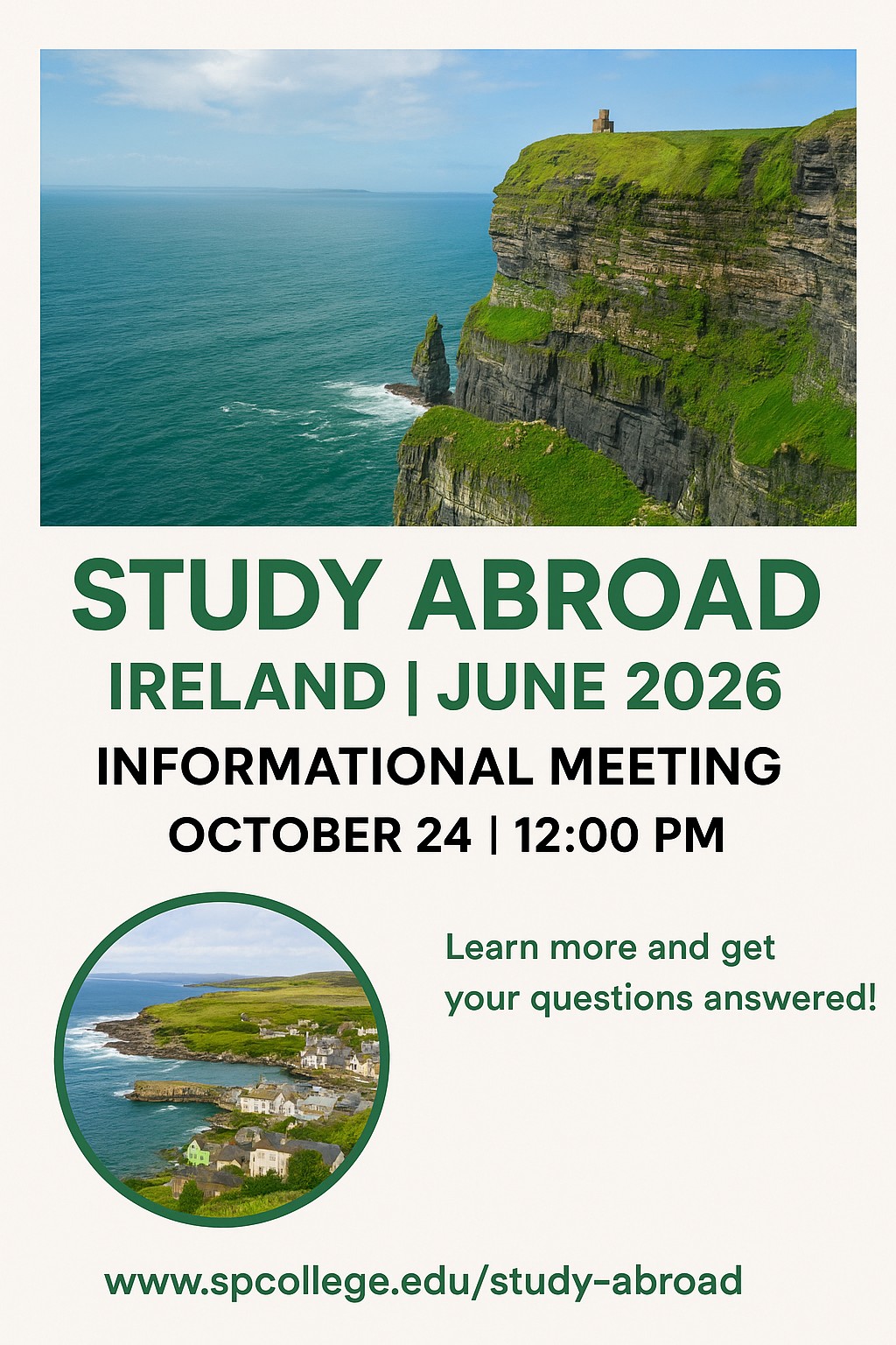Ireland Informational MEeting Advertisement Online Informational Meeting October 24th at Noon