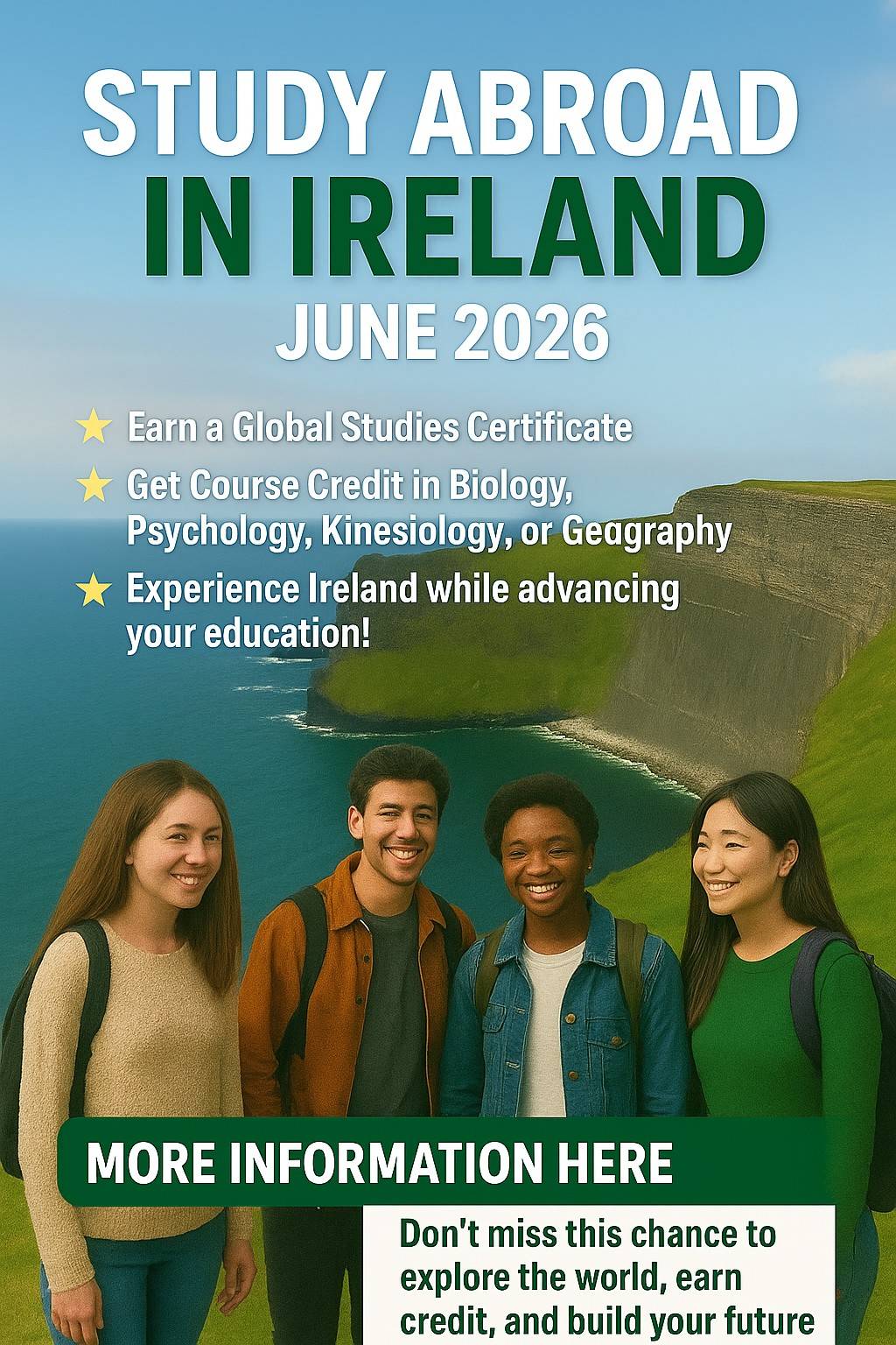 More Information Here for Ireland Study Abroad June 2026